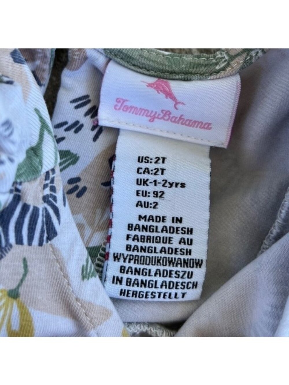 Tommy Bahama Toddler Girl Size 2T Matching Top & Shorts Set Floral Blush - Picture 9 of 12